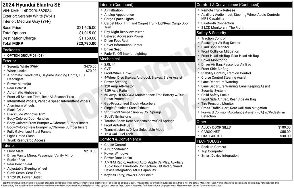 Certified 2024 Hyundai Elantra SE FWD image 7
