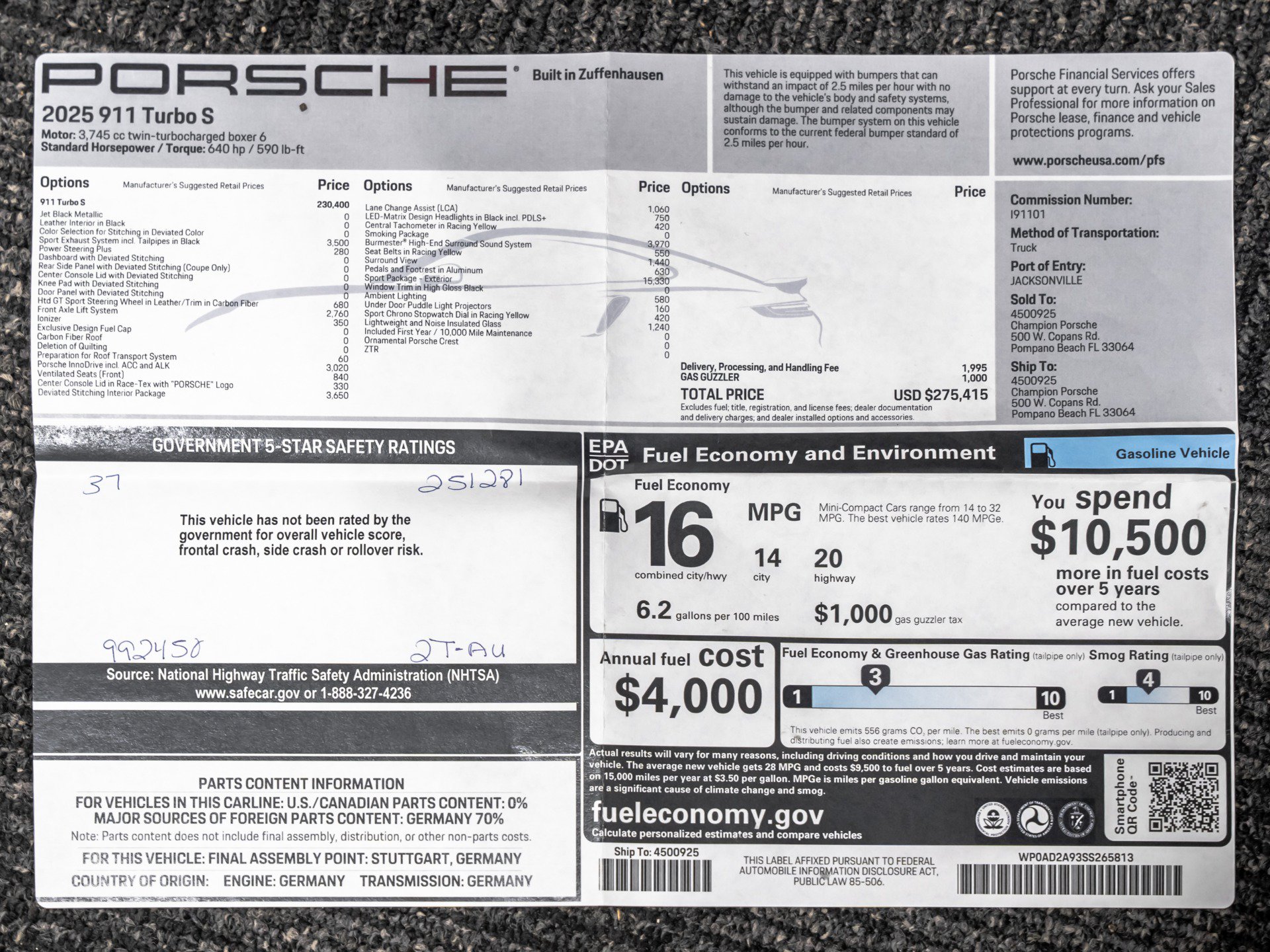 Used 2025 Porsche 911 Turbo S AWD/4WD image 90
