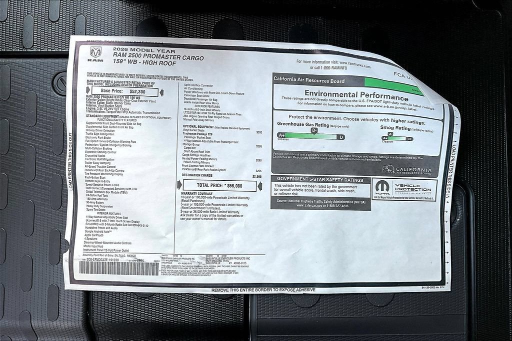 New 2026 RAM ProMaster 2500 w/ Storage Group FWD image 12