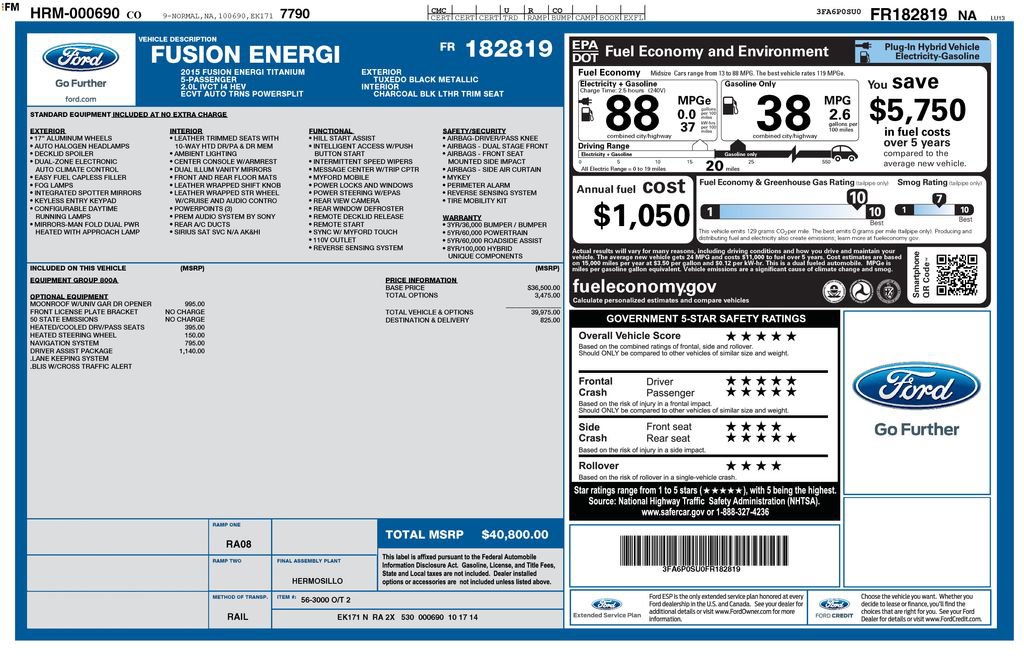 Used 2015 Ford Fusion Energi Titanium w/ Driver Assist Package image 11