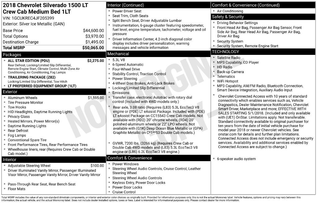 Used 2018 Chevrolet Silverado 1500 LT w/ All Star Edition AWD/4WD image 22