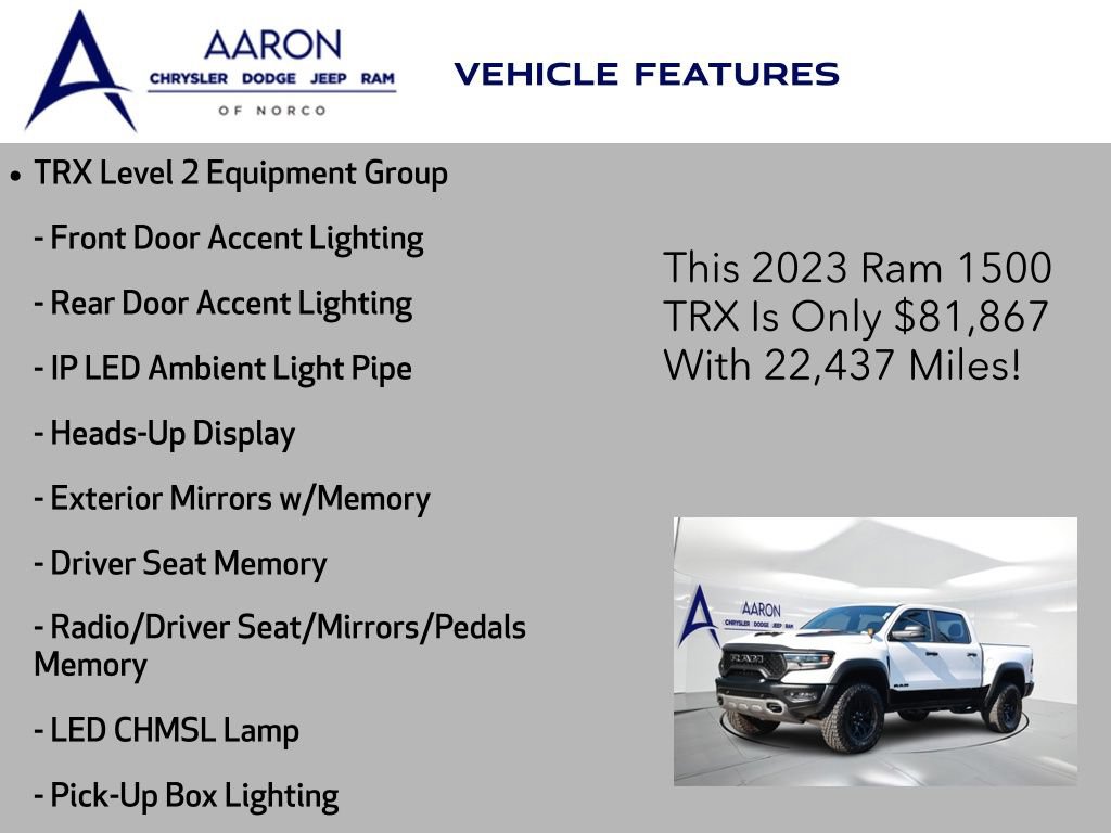 Used 2023 RAM 1500 TRX w/ TRX Level 2 Equipment Group AWD/4WD image 13