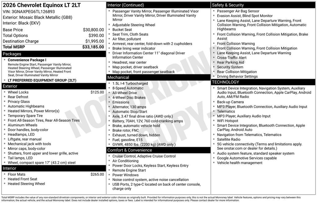 Used 2026 Chevrolet Equinox LT AWD/4WD image 7