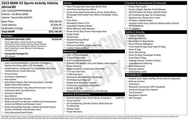 Used 2023 BMW X3 xDrive30i w/ Premium Package image 38