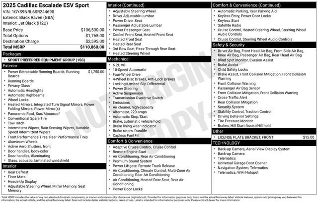 Certified 2025 Cadillac Escalade ESV Sport AWD/4WD image 36