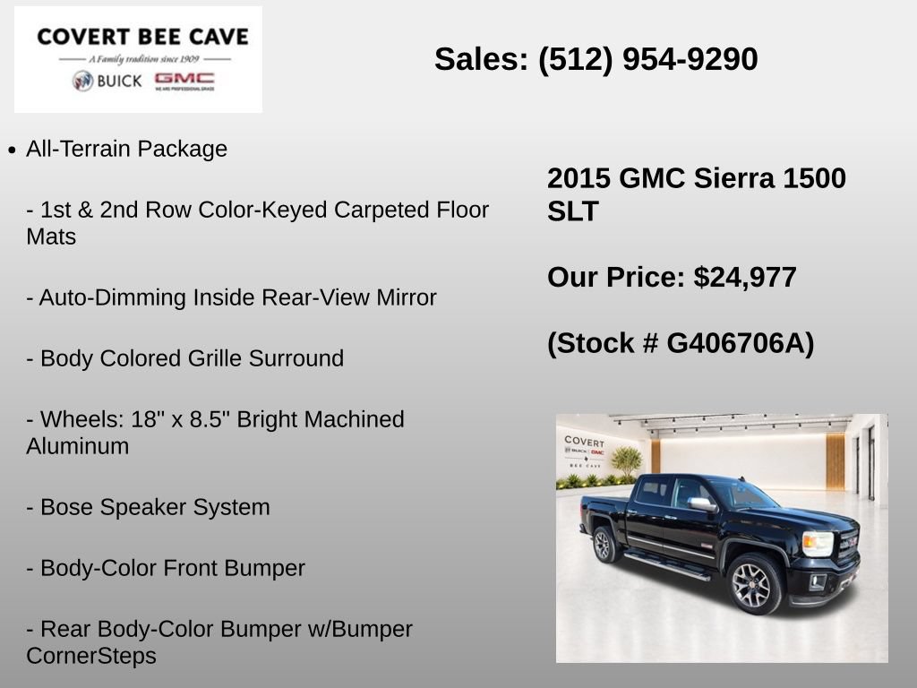 Used 2015 GMC Sierra 1500 SLT AWD/4WD image 37