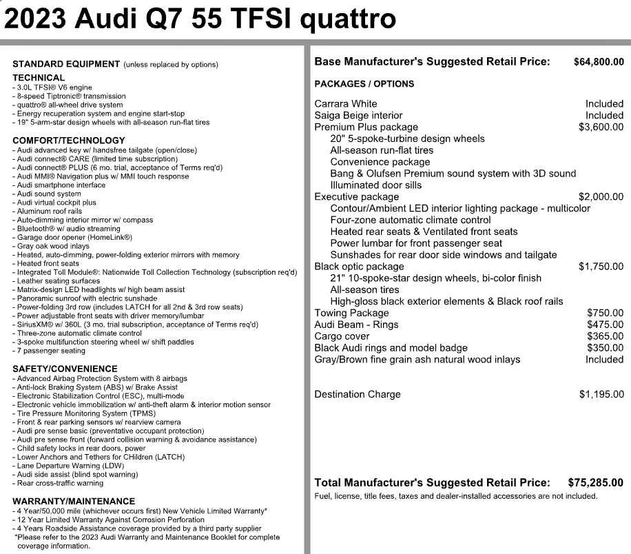 Used 2023 Audi Q7 3.0T Premium Plus AWD/4WD image 3