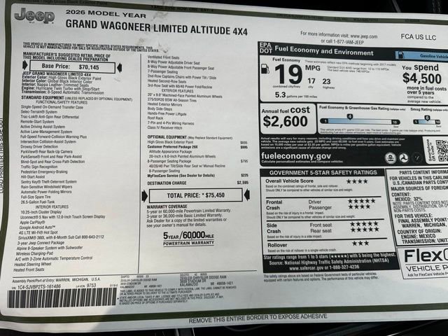 New 2026 Jeep Grand Wagoneer Limited w/ 8-Passenger Seating Package image 29