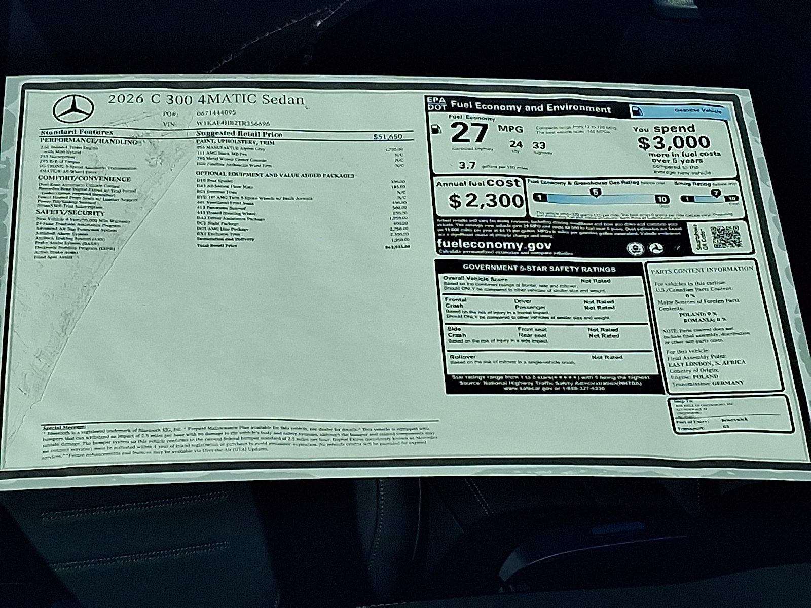 New 2026 Mercedes-Benz C 300 4MATIC Sedan image 19
