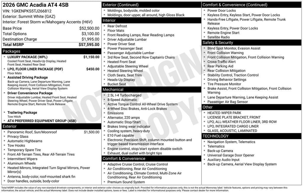 New 2026 GMC Acadia AT4 w/ Luxury Package AWD/4WD image 25