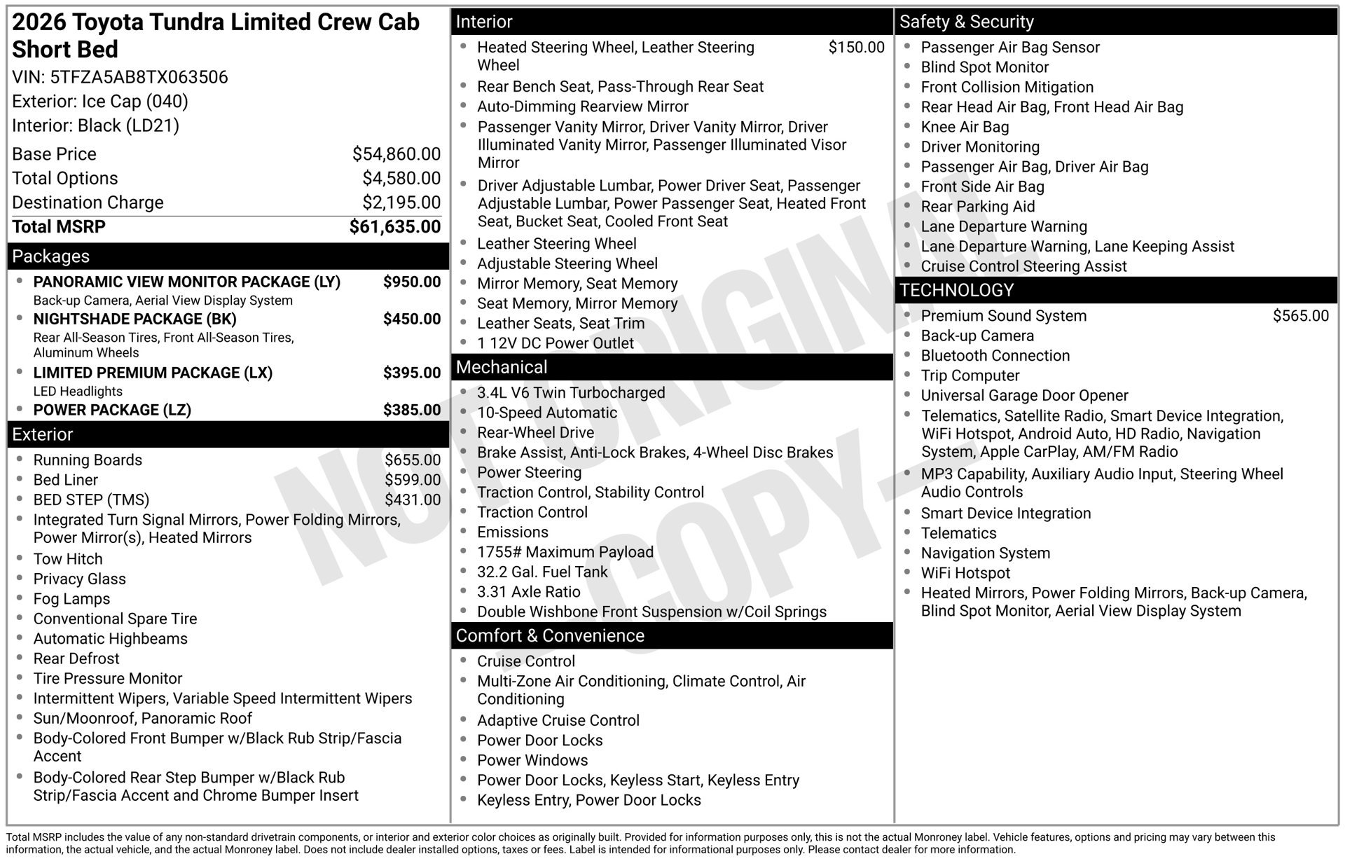 Used 2026 Toyota Tundra Limited RWD image 16