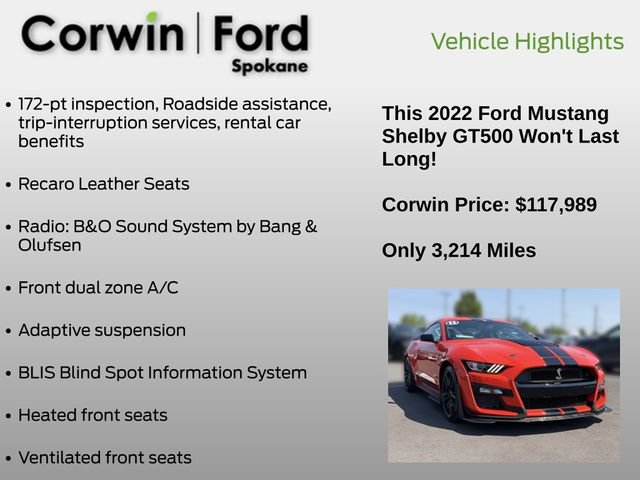 Used 2022 Ford Mustang Shelby GT500 w/ Technology Package RWD image 13