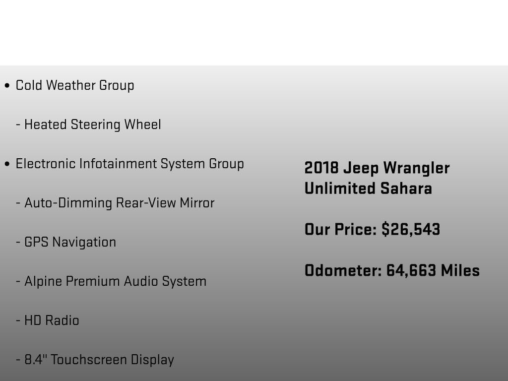 Used 2018 Jeep Wrangler Unlimited Sahara AWD/4WD image 12
