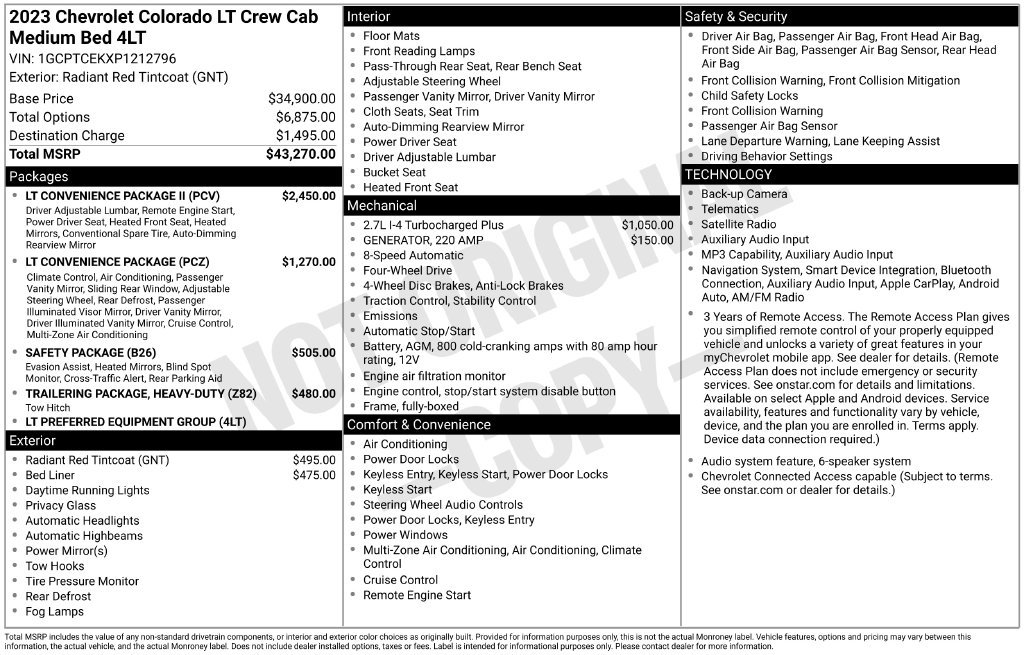 Used 2023 Chevrolet Colorado LT w/ LT Convenience Package II AWD/4WD image 27