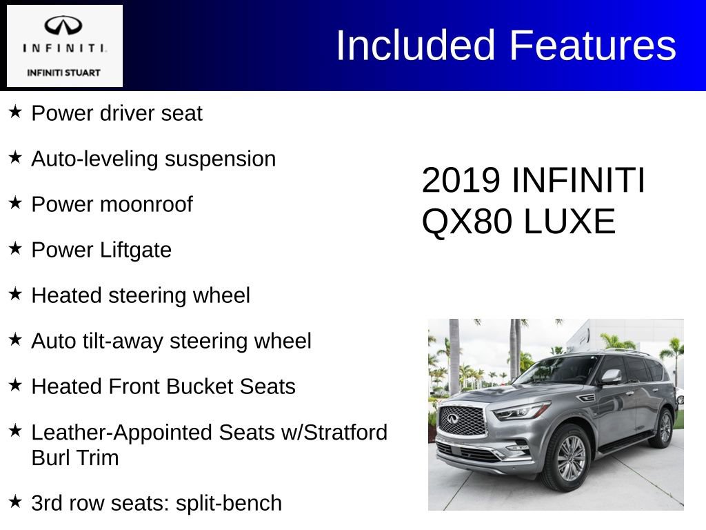 Certified 2019 INFINITI QX80 Luxe w/ All-Season Package RWD image 3
