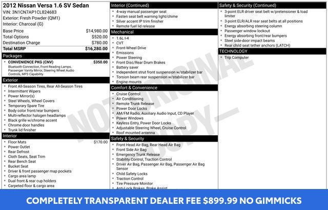Used 2012 Nissan Versa SV w/ Convenience Pkg FWD image 2