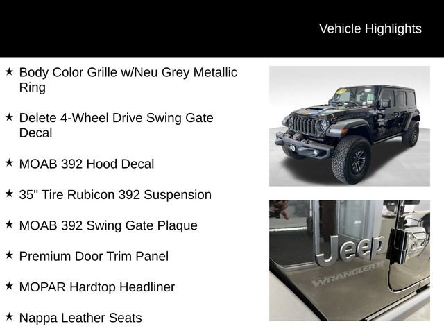 Certified 2026 Jeep Wrangler Unlimited Rubicon 392 w/ Quick Order Package 27X Moab image 16