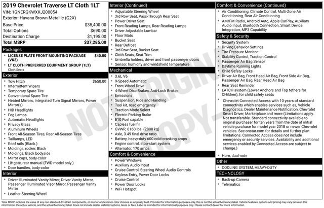 Used 2019 Chevrolet Traverse LT image 28