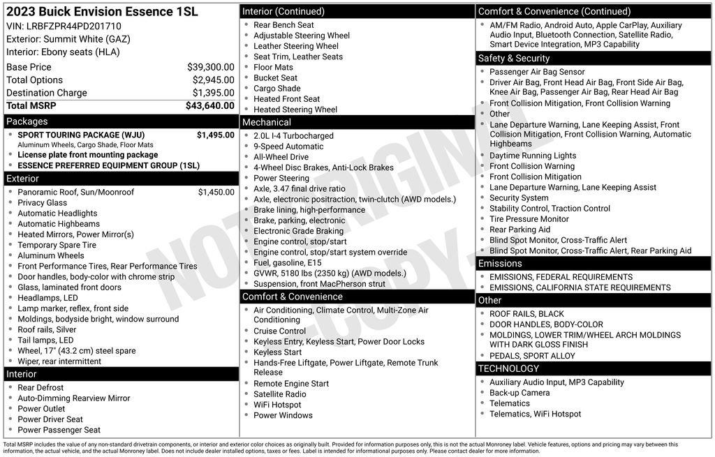 Used 2023 Buick Envision Essence w/ Sport Touring Package image 2