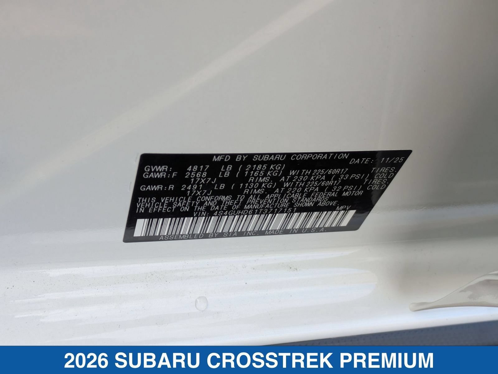 Certified 2026 Subaru Crosstrek 2.5i Premium AWD/4WD image 28