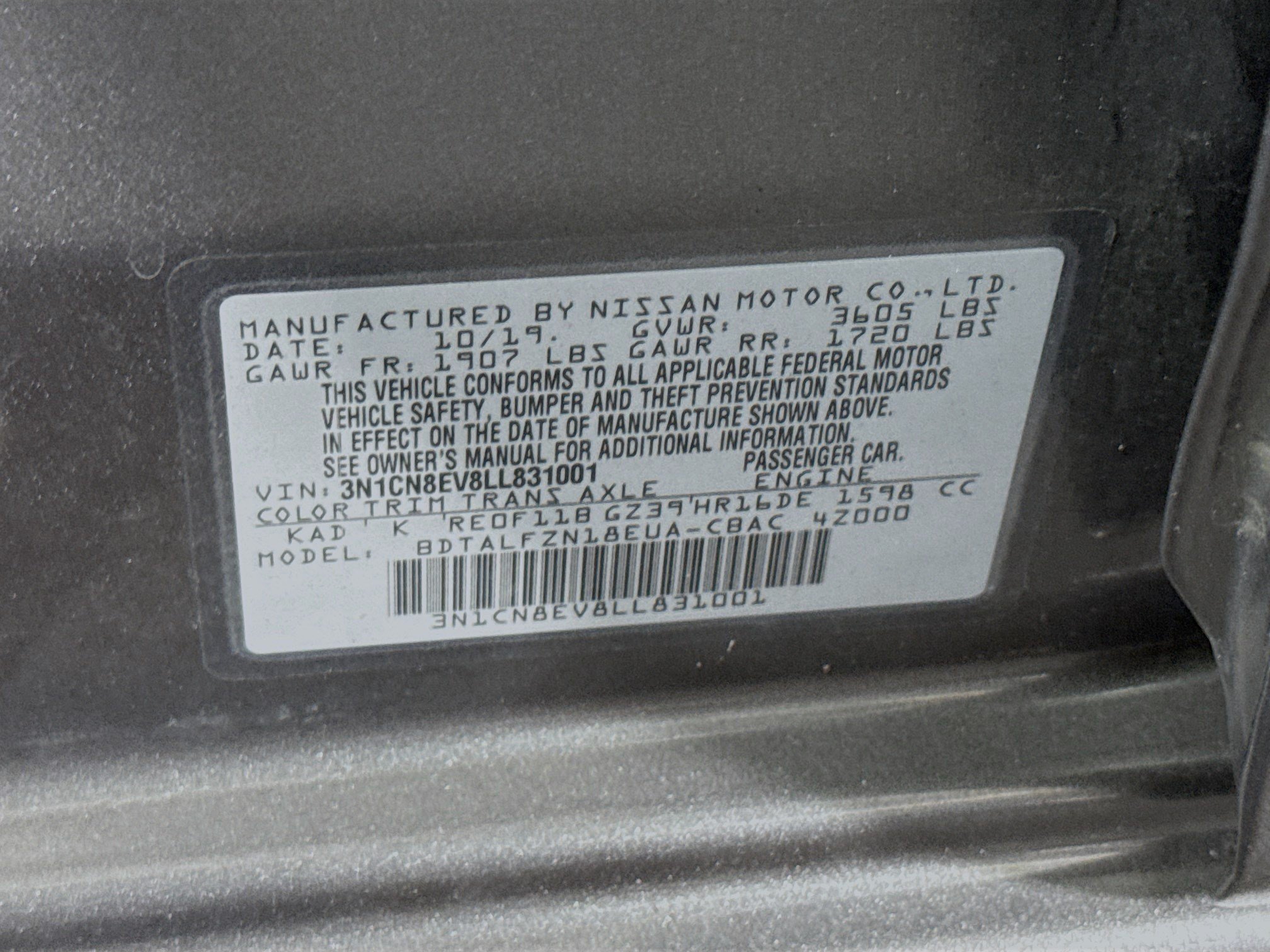 Used 2020 Nissan Versa SV FWD image 40