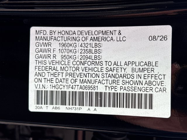 New 2026 Honda Accord SE image 20