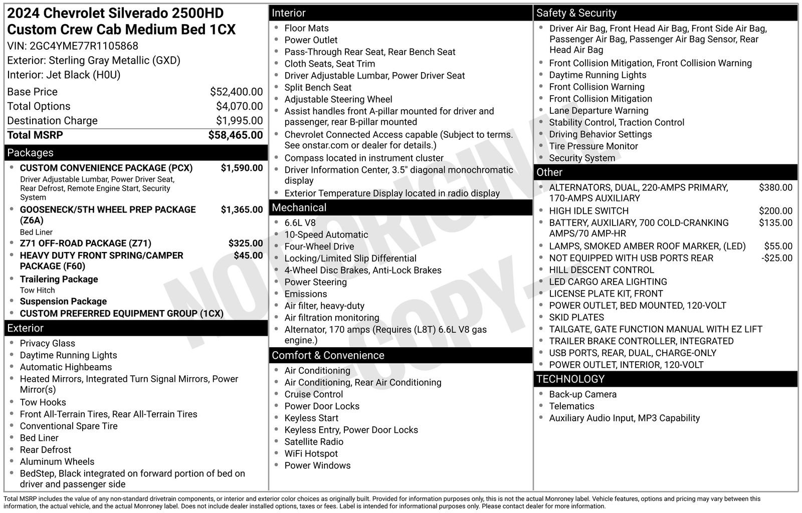 Used 2024 Chevrolet Silverado 2500 Custom w/ Custom Convenience Package AWD/4WD image 14