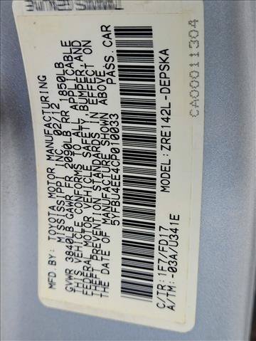 Used 2012 Toyota Corolla S FWD image 15