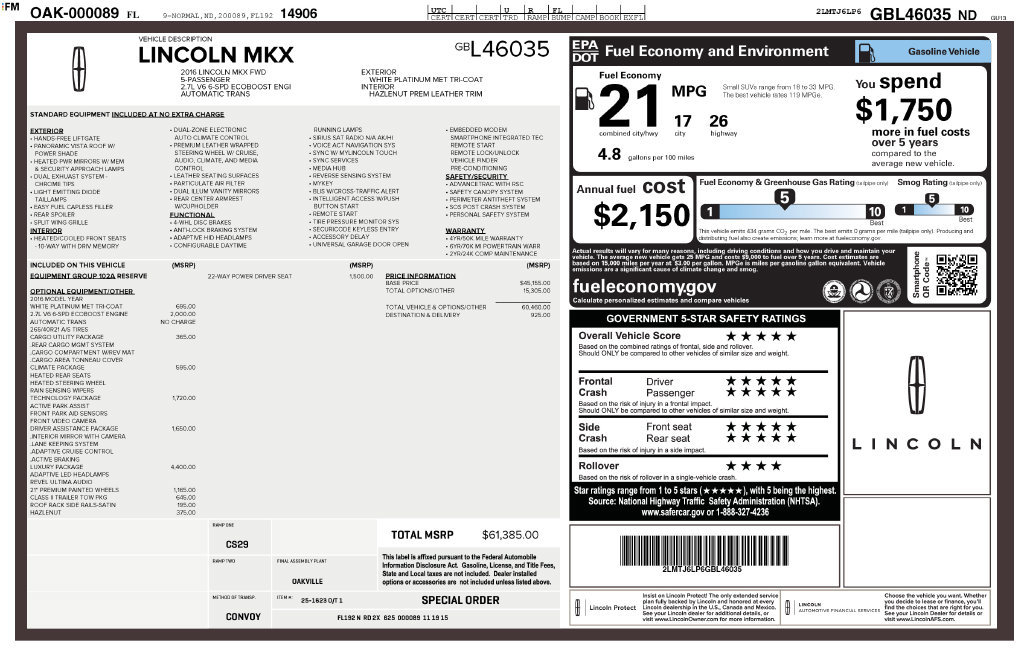 Used 2016 Lincoln MKX Reserve w/ Luxury Package FWD image 4