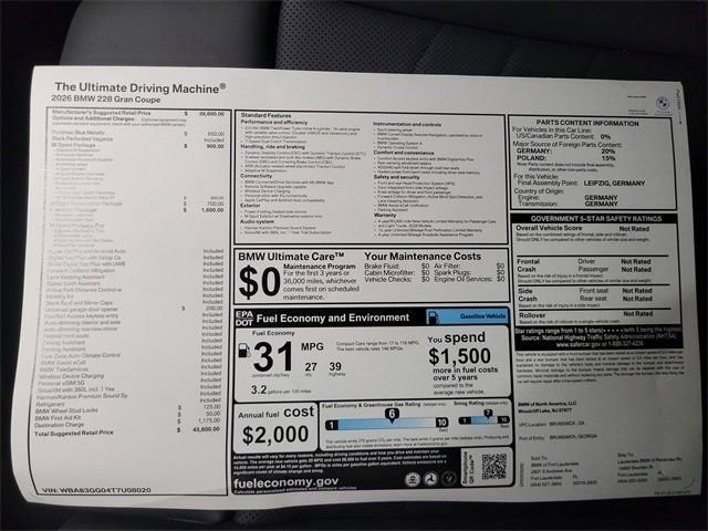 New 2026 BMW 228i w/ Premium Package FWD image 14