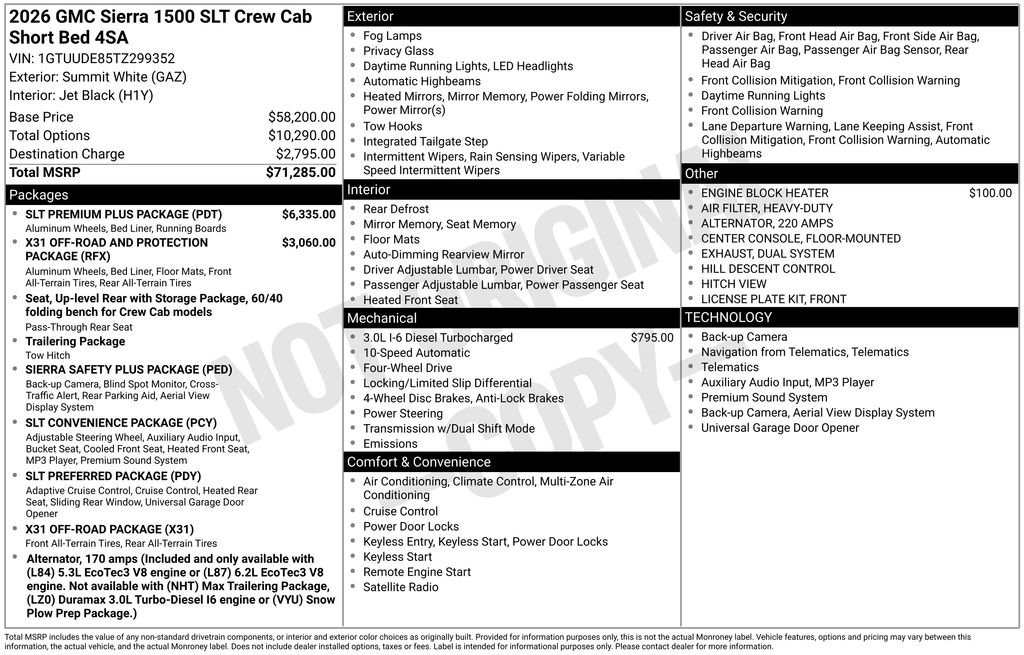 New 2026 GMC Sierra 1500 SLT w/ SLT Premium Plus Package AWD/4WD image 2