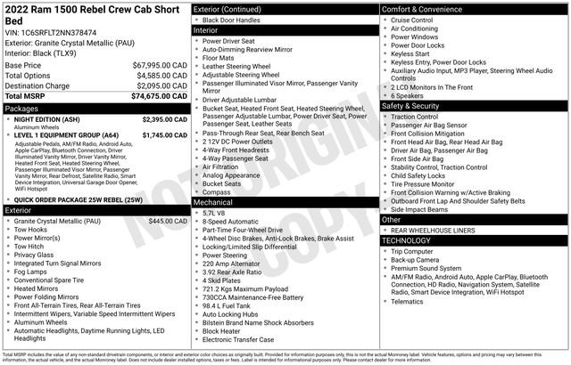 Used 2022 RAM 1500 Rebel w/ Night Edition image 20