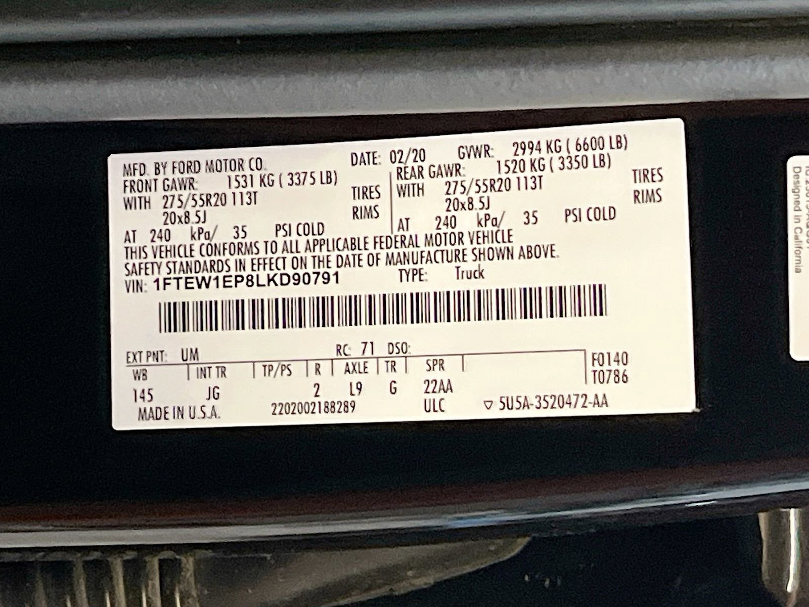 Used 2020 Ford F150 XL w/ Equipment Group 101A Mid AWD/4WD image 29