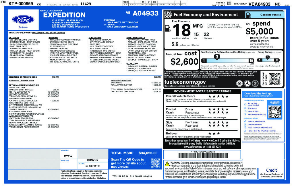 New 2027 Ford Expedition Platinum w/ Platinum Ultimate Package AWD/4WD image 31