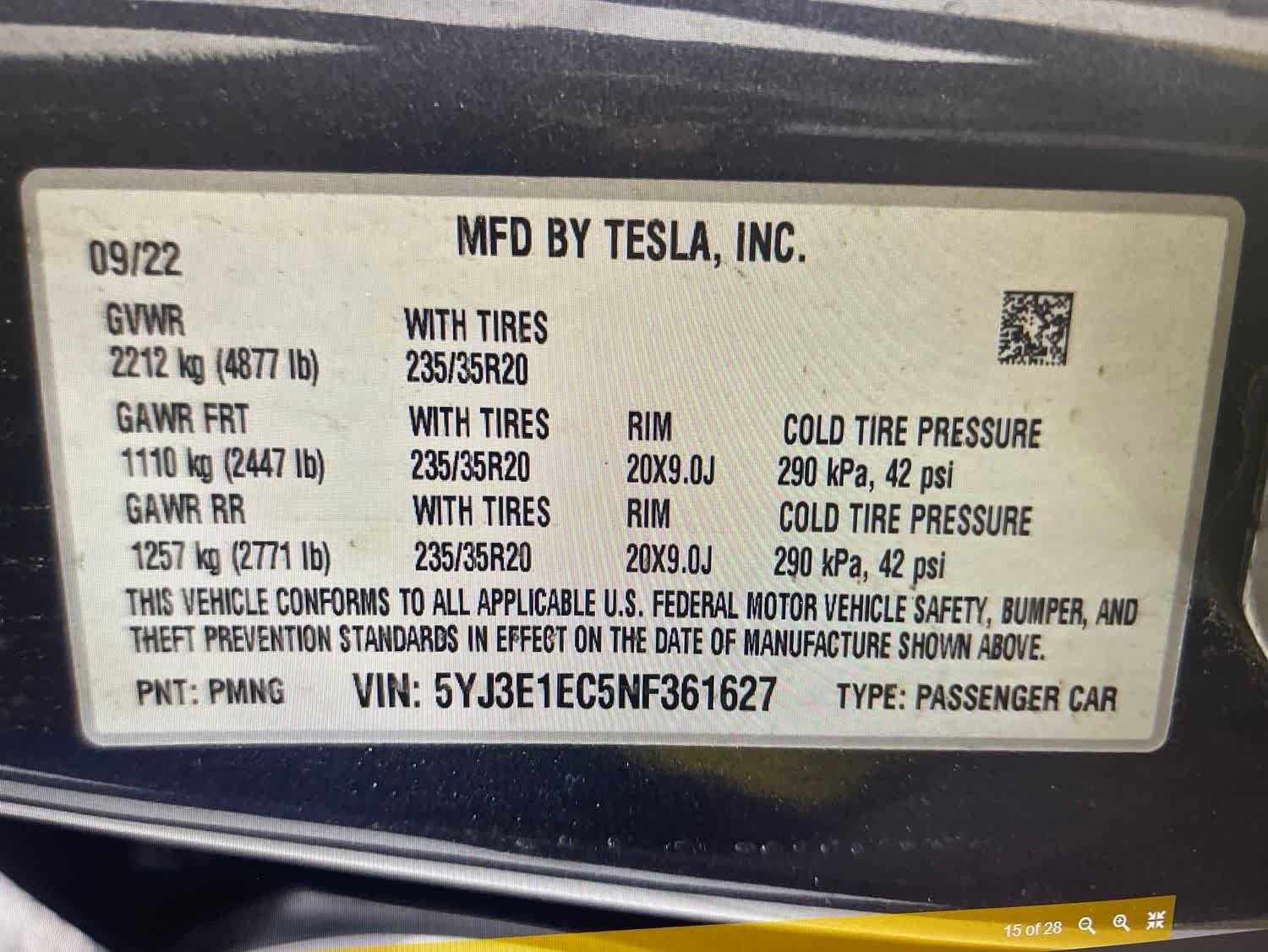Used 2022 Tesla Model 3 Performance AWD/4WD image 9