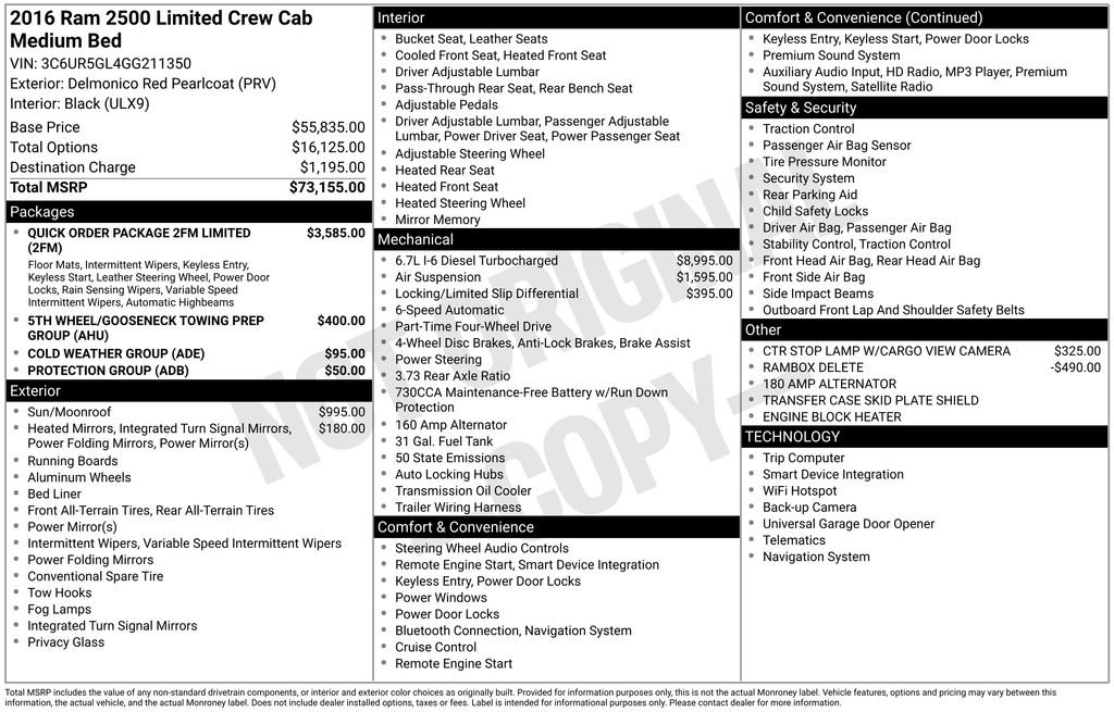 Used 2016 RAM 2500 Limited image 55