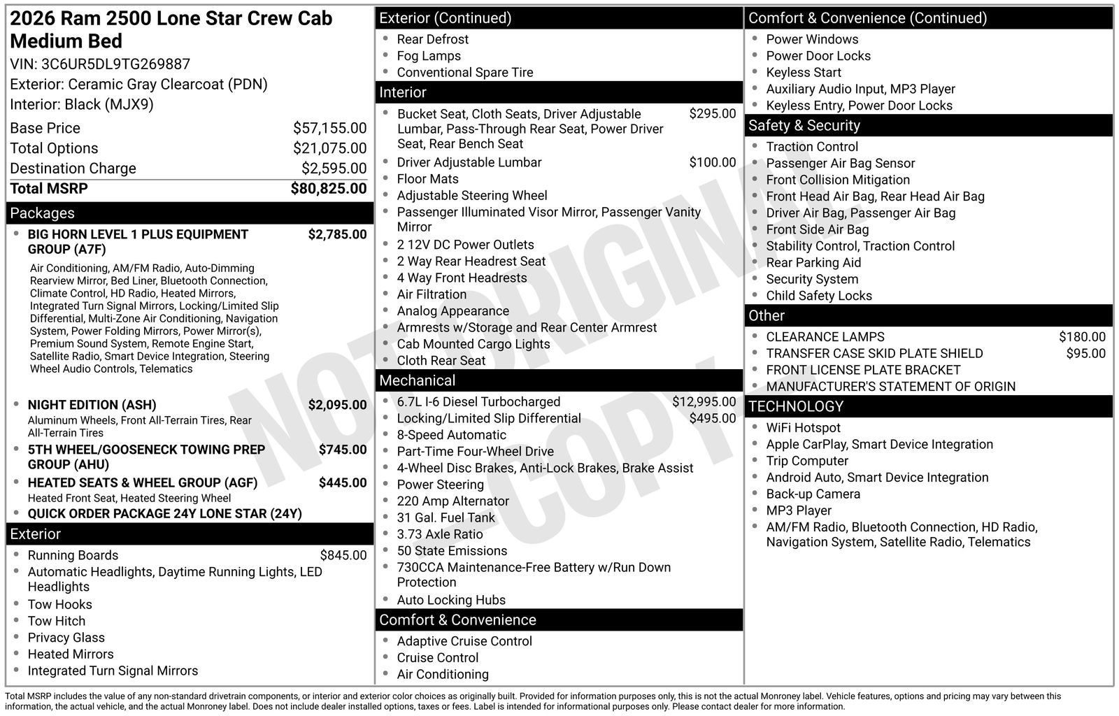 New 2026 RAM 2500 Lone Star AWD/4WD image 26