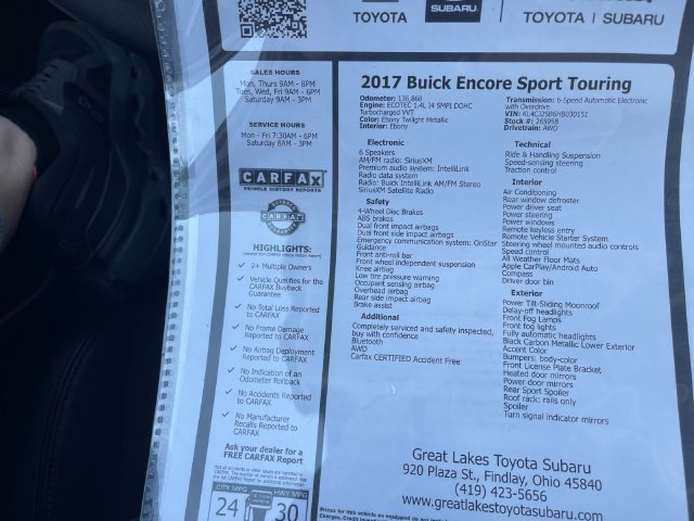 Used 2017 Buick Encore Sport Touring w/ Safety Package AWD/4WD image 27