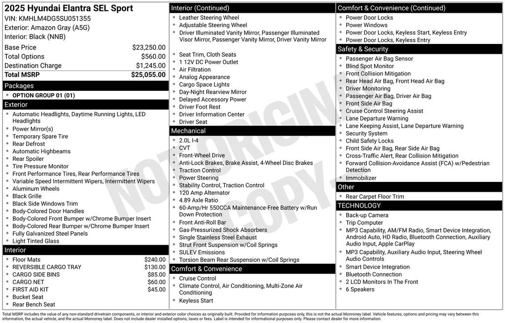 Certified 2025 Hyundai Elantra Sport FWD image 7