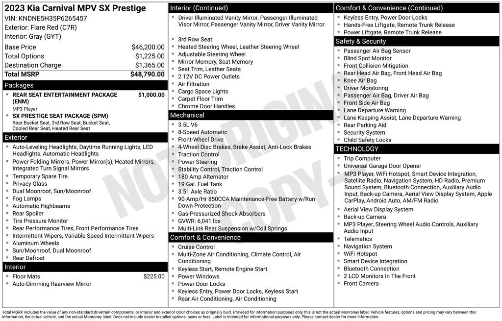 Used 2023 Kia Carnival SX Prestige FWD image 56