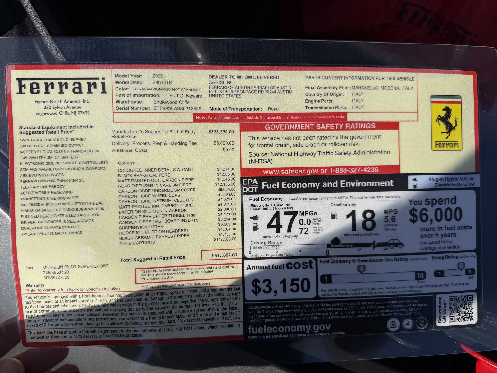Used 2025 Ferrari 296 GTB RWD image 2