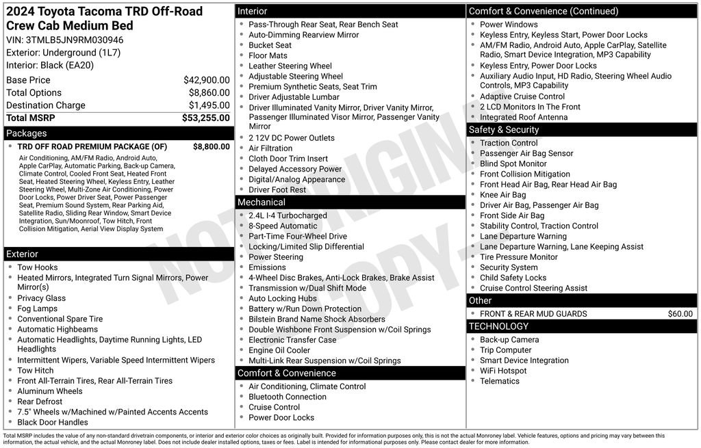 Used 2024 Toyota Tacoma TRD Off-Road w/ TRD Off Road Premium Package image 13