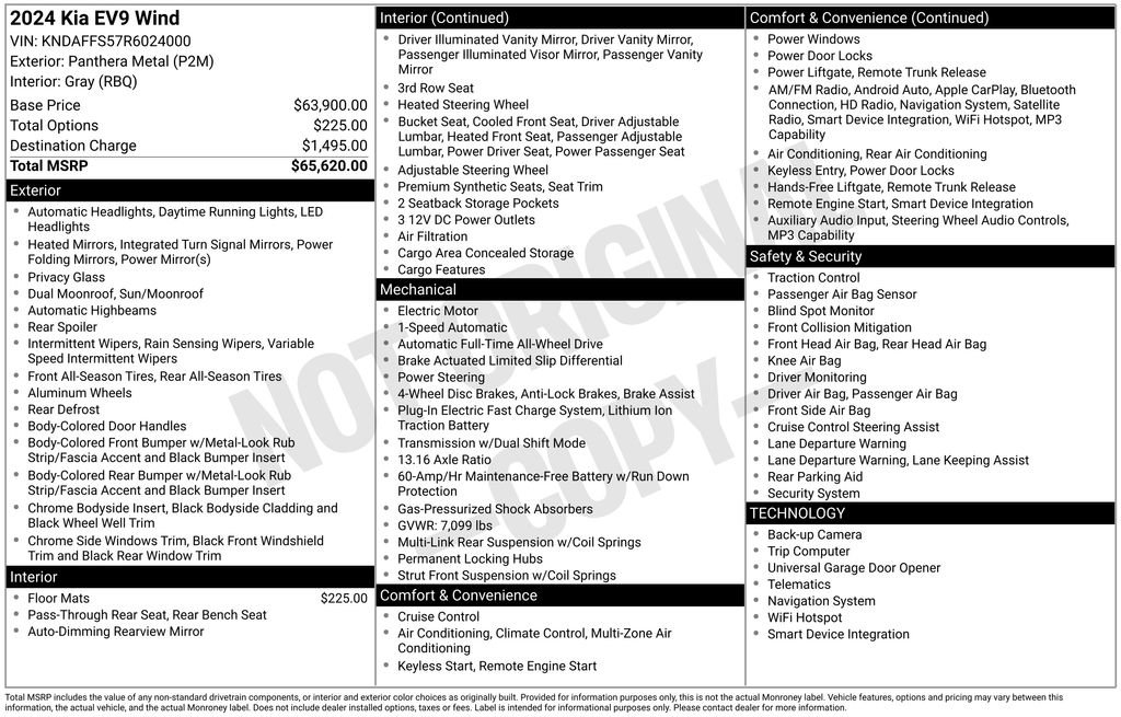 Certified 2024 Kia EV9 Wind AWD/4WD image 37