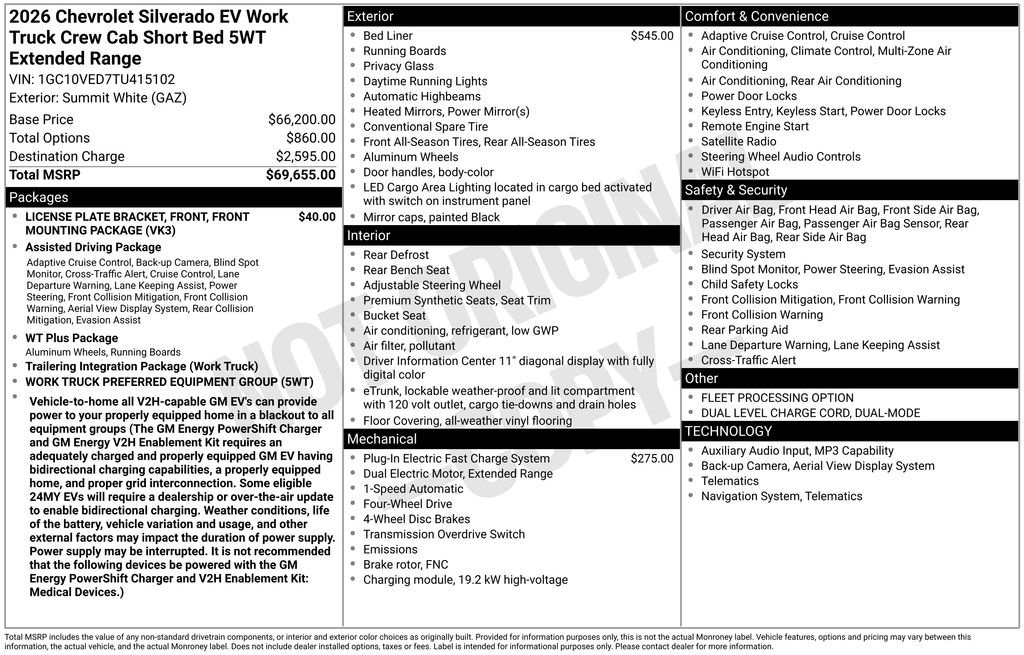 New 2026 Chevrolet Silverado EV W/T AWD/4WD image 31