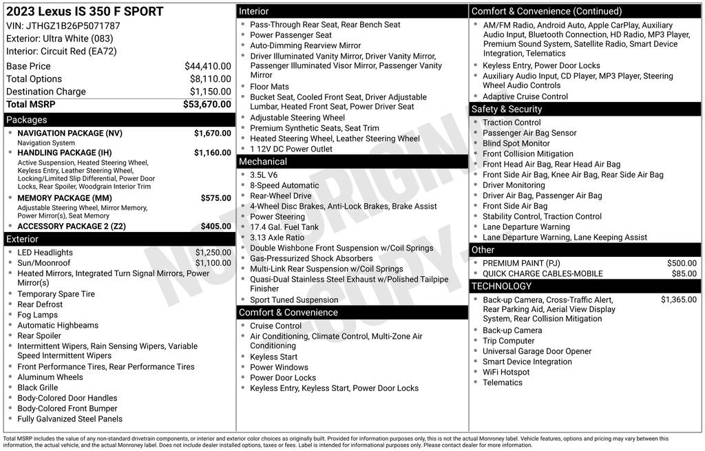 Used 2023 Lexus IS 350 F Sport w/ Navigation Package image 34