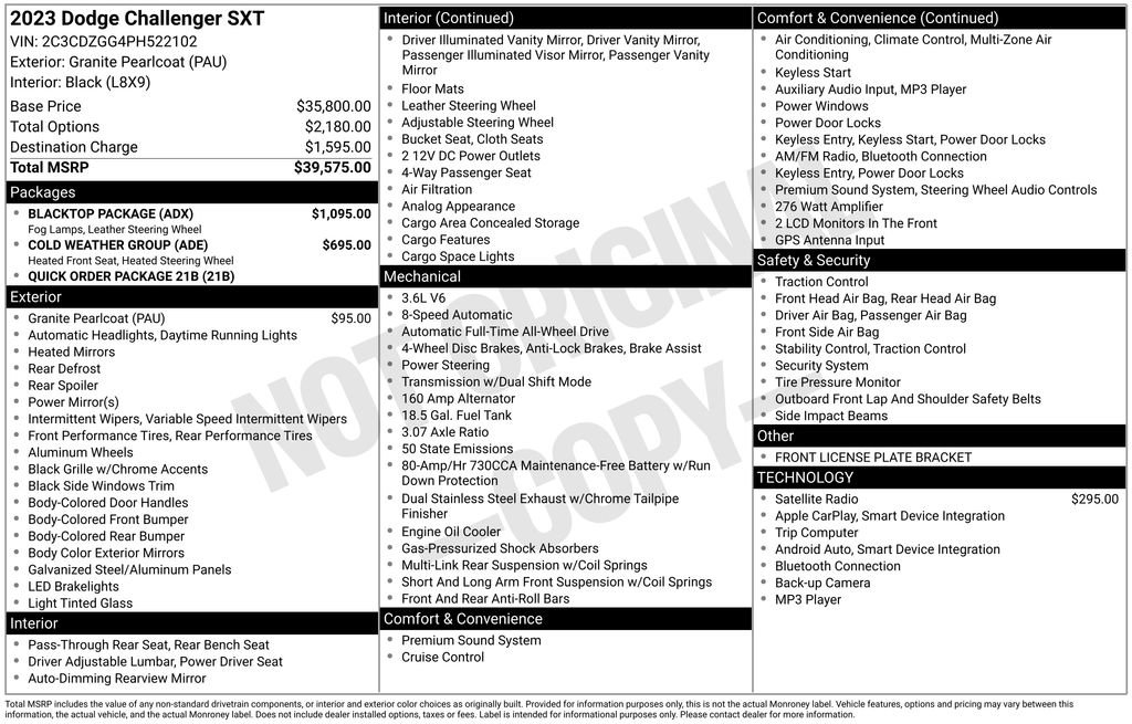 Used 2023 Dodge Challenger SXT w/ Blacktop Package image 2