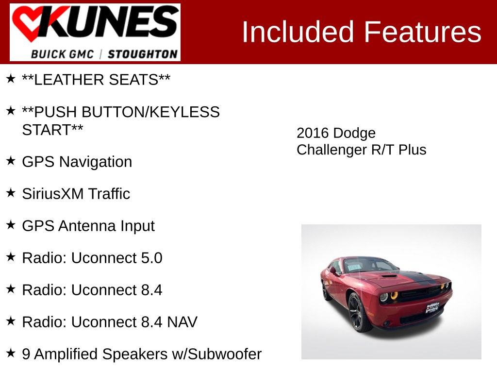 Used 2016 Dodge Challenger R/T Plus RWD image 3