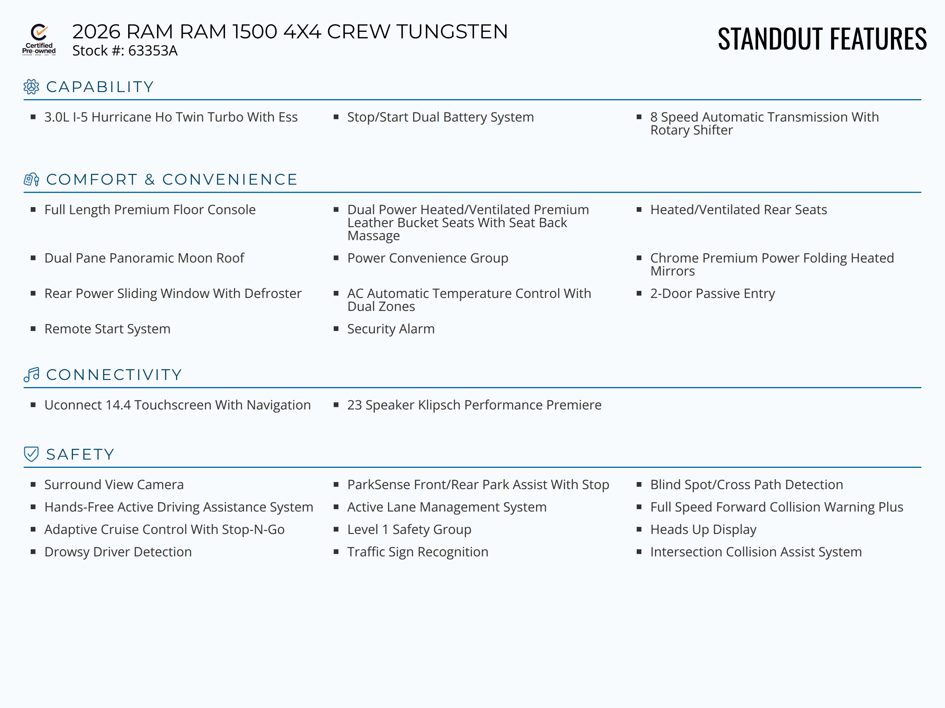 Certified 2026 RAM 1500 Tungsten w/ Trailer Tow Group image 2
