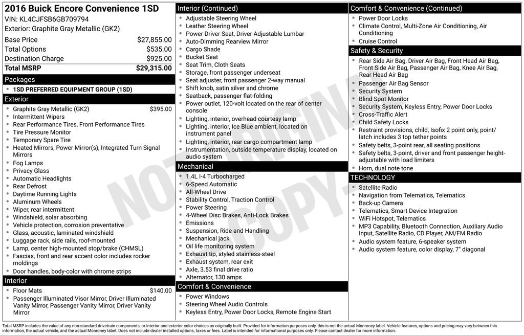 Used 2016 Buick Encore Convenience image 17