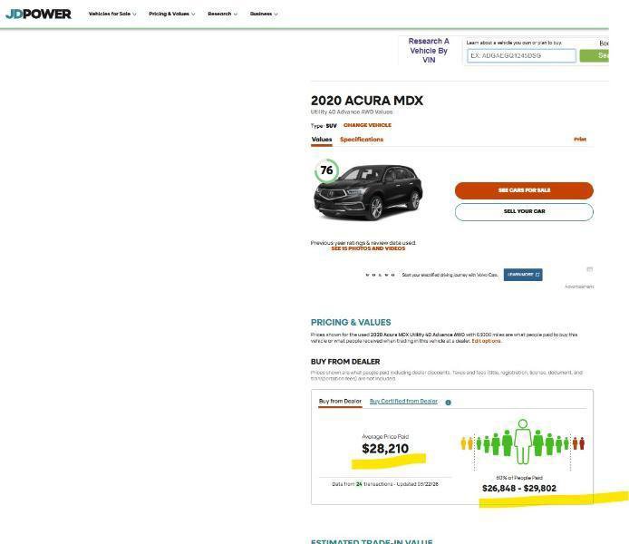 Used 2020 Acura MDX Advance Package, Low Miles, Sh image 24